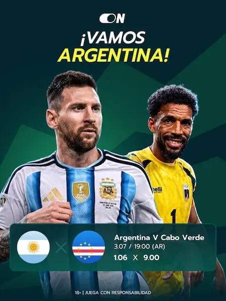 Cuotas Argentina vs Cabo Verde Mundial 2026