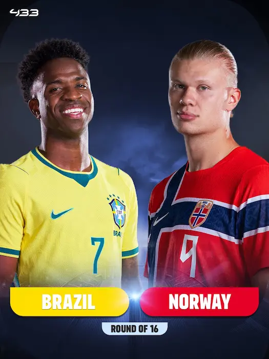 Jugadores clave de Brasil y Noruega en octavos del Mundial 2026