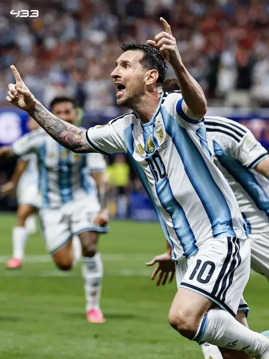 Lionel Messi celebra un gol con Argentina en el Mundial 2026