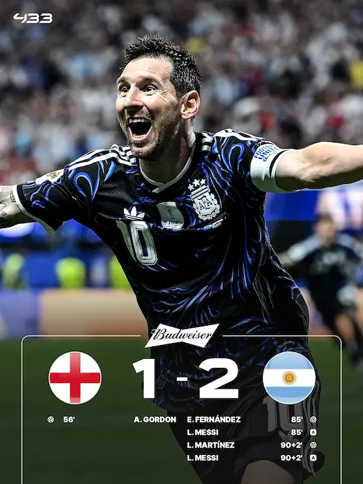 Lionel Messi celebra el triunfo de Argentina sobre Inglaterra en semifinales