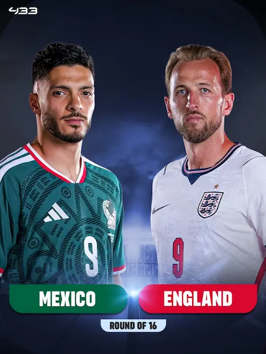 Jugadores clave de México e Inglaterra en octavos del Mundial 2026